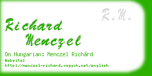 richard menczel business card